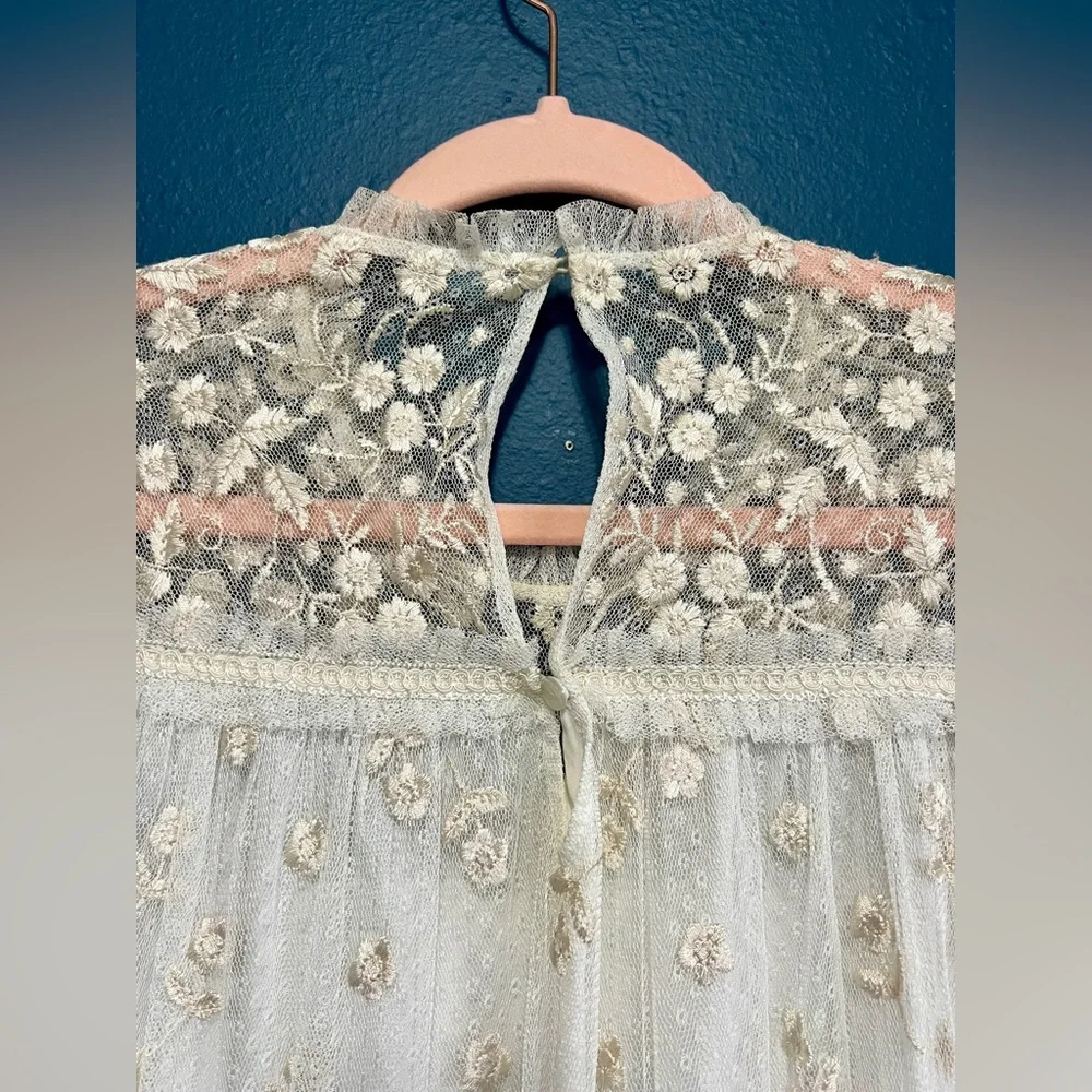 Needle & Thread Reflection Disty Cream Embroidered Floral Lace Dress - Size 6 - Picture 9 of 16